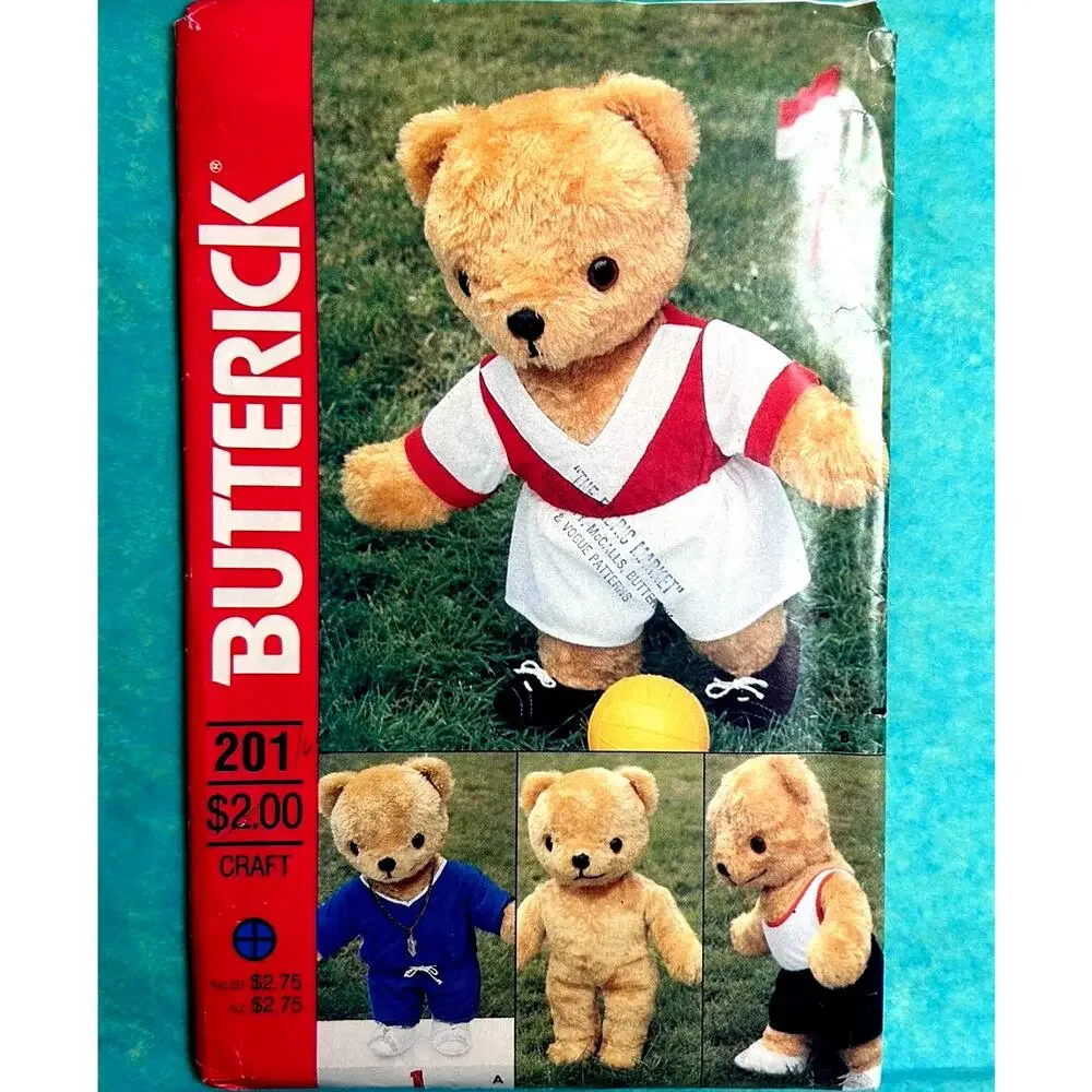 1980s Butterick Sewing Pattern 201 Stuffed Bear w/ 3 Outfits 17